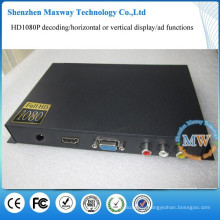 commercial advertising HD media player with vga